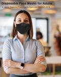 Black KN95 Face Masks - 50 Pack for Adults