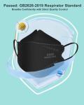 Black KN95 Face Masks - 50 Pack for Adults