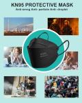 Black KN95 Face Masks - 50 Pack for Adults