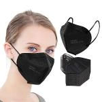 LEMENT 25pcs Black KN95 Face Masks 5-Layer