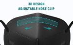 LEMENT 25pcs Black KN95 Face Masks 5-Layer