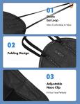 LEMENT 25pcs Black KN95 Face Masks 5-Layer