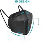 LEMENT 25pcs Black KN95 Face Masks 5-Layer