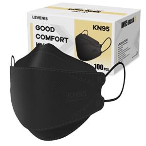 LEVENIS 100 Pack Black KN95 Face Masks