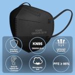 VERNASSA 50-Pack KN95 Black Face Masks