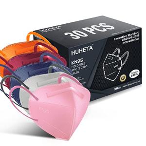 HUHETA KN95 Masks, 30 Pack, 5-Ply Protection