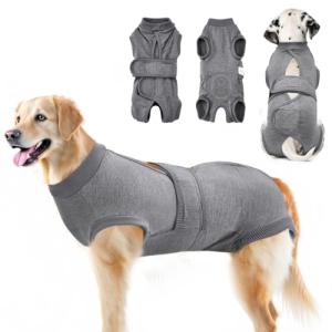 Lukovee Adjustable Dog Recovery Suit, Gray