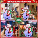 MICOCAH 8FT Inflatable Snowman with Colorful LEDs
