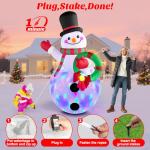 MICOCAH 8FT Inflatable Snowman with Colorful LEDs