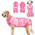 Lukovee Adjustable Dog Recovery Suit, Pink Tie-Dye
