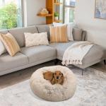 PAWSH Faux Fur Donut Dog Bed - Taupe 23