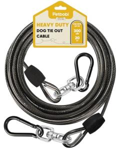 Heavy-Duty 20FT Dog Tie-Out Cable for Large Pets