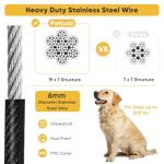 Heavy-Duty 20FT Dog Tie-Out Cable for Large Pets