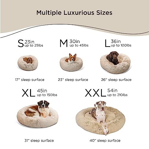 PAWSH Faux Fur Donut Dog Bed - Taupe 23