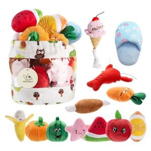 12 Plush Squeaky Toys for Small to Medium Dogs