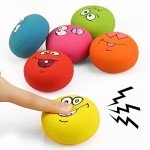 Dog Squeaky Toy Set with Smiling Face - 6 Pack