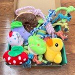 Jalousie 12-Pack Plush & Rope Dog Squeaky Toys