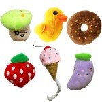 Jalousie 12-Pack Plush & Rope Dog Squeaky Toys