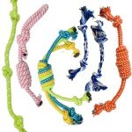 Jalousie 12-Pack Plush & Rope Dog Squeaky Toys