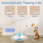 Interactive Rechargeable Cat Tumbler Toy with Feather Wand