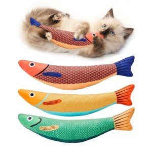 Interactive Catnip Crinkle Fish Toys - 3 Pack