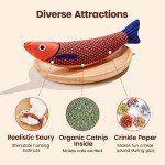 Interactive Catnip Crinkle Fish Toys - 3 Pack