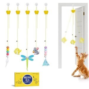 Potaroma Interactive Feather Cat Toy Set - 5 Pcs