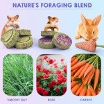 24PCS Natural Timothy Hay Sticks for Rabbits