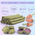 24PCS Natural Timothy Hay Sticks for Rabbits