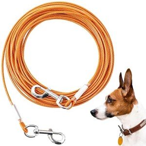 Heavy Duty 20ft Dog Tie Out Cable for Large Dogs