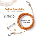 Heavy Duty 20ft Dog Tie Out Cable for Large Dogs