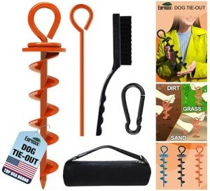 Heavy Duty Dog Tie Out Stake for Large Dogs