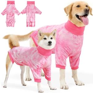 Lukovee Soft Dog Recovery Onesie - Pink