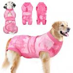 Lukovee Adjustable Dog Recovery Suit, Pink Tie-Dye