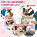Lukovee Adjustable Dog Recovery Suit, Pink Tie-Dye