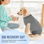 Lukovee Dog Recovery Suit, E-Collar Alternative, Grey