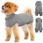 Lukovee Dog Recovery Suit, E-Collar Alternative, Grey
