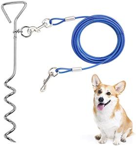 CLKHOWL 16FT Dog Tie Out Cable & Stake