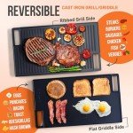 Reversible Cast Iron Griddle with Cooking Accessories