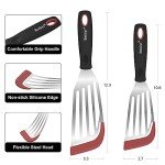 Silicone Edge Fish Spatula Turner Set of 2