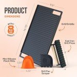 Reversible Cast Iron Griddle with Cooking Accessories