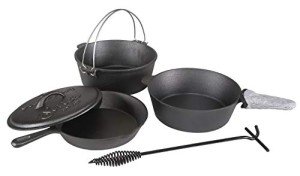 Stansport 6-Piece Pre-Seasoned Cast Iron Set