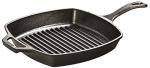 10.5-Inch Pre-Seasoned Cast Iron Grill Pan