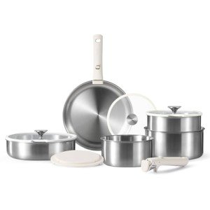 Versatile Induction Cookware Set with Removable Handles