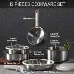 Versatile Induction Cookware Set with Removable Handles