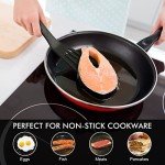 Silicone Slotted Fish Turner, Heat-Resistant, Black