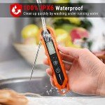 Instant Read Waterproof Meat Thermometer for Cooking