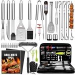 34-Piece BBQ Grill Tool Set with Carrier Bag