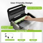 Bonsenkitchen Easy Handle Vacuum Sealer with Cutter