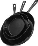 3-Piece Pre-Seasoned Cast Iron Skillet Set